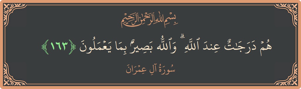 Ayat 163 - Surah Aal-i-Imran: (هم درجات عند الله ۗ والله بصير بما يعملون...) - Indonesia