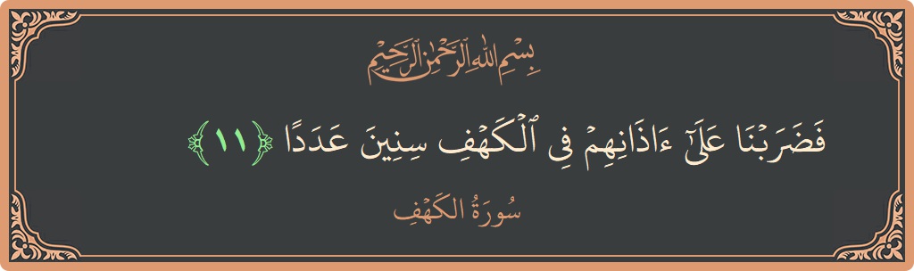 Verse 11 - Surah Al-Kahf: (فضربنا على آذانهم في الكهف سنين عددا...) - English