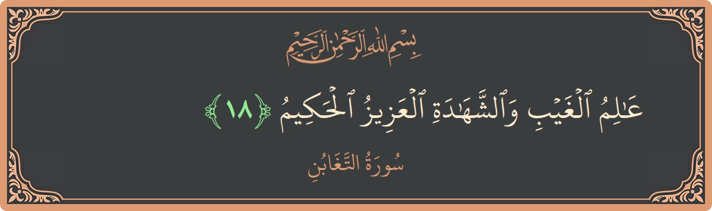 Ayat 18 - Surah At-Taghaabun: (عالم الغيب والشهادة العزيز الحكيم...) - Indonesia