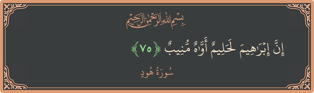 آیت 75 - سورہ ہود: (إن إبراهيم لحليم أواه منيب...) - اردو