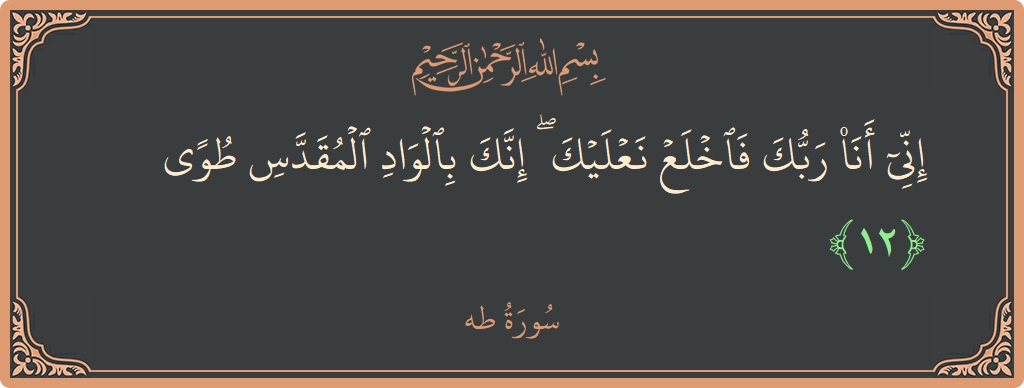 آیت 12 - سورہ طٰہٰ: (إني أنا ربك فاخلع نعليك ۖ إنك بالواد المقدس طوى...) - اردو